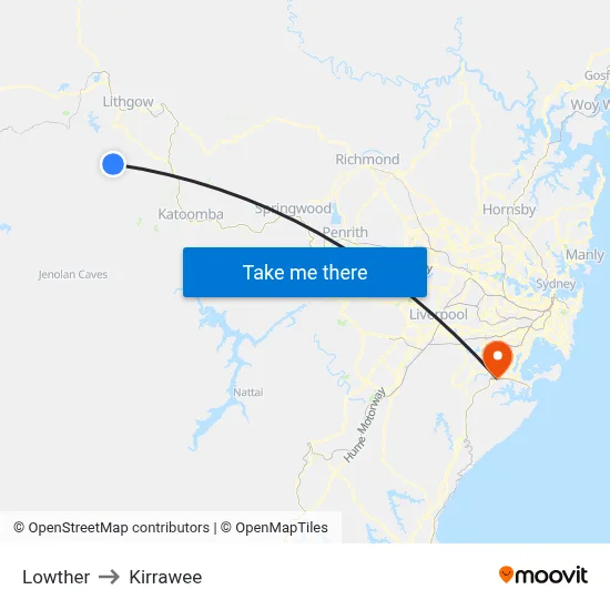 Lowther to Kirrawee map