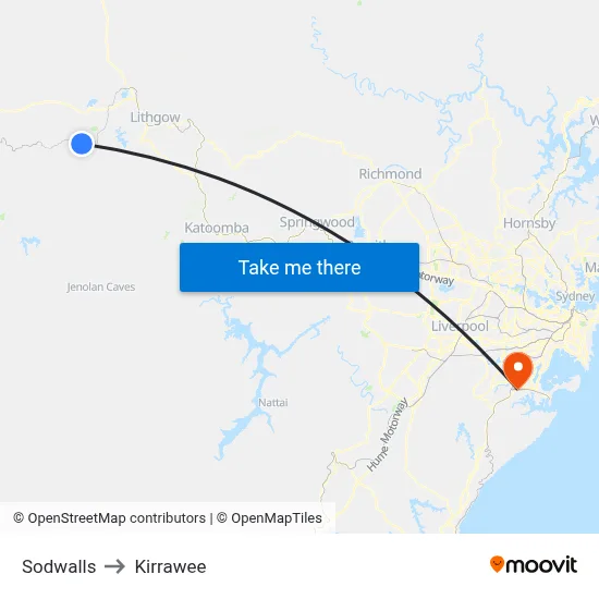 Sodwalls to Kirrawee map
