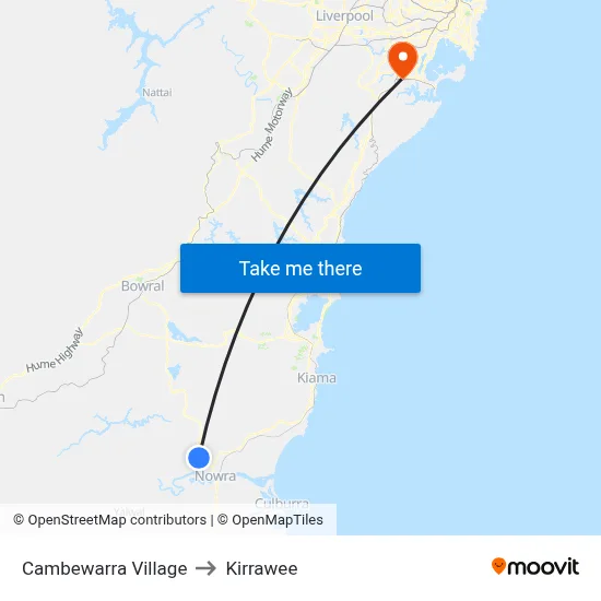 Cambewarra Village to Kirrawee map