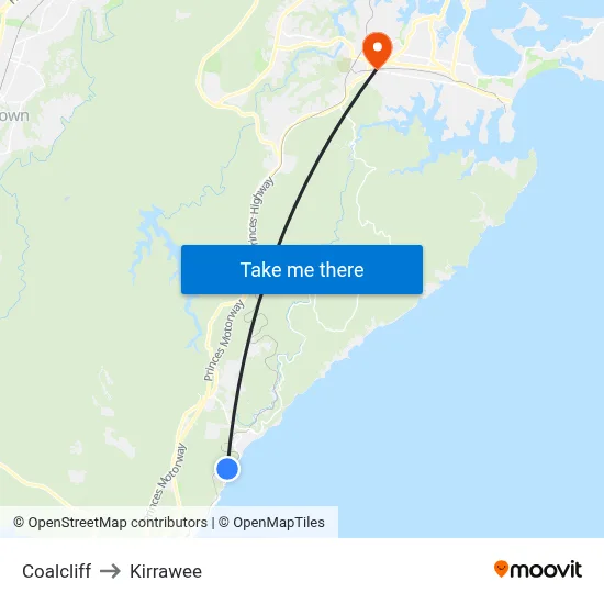 Coalcliff to Kirrawee map