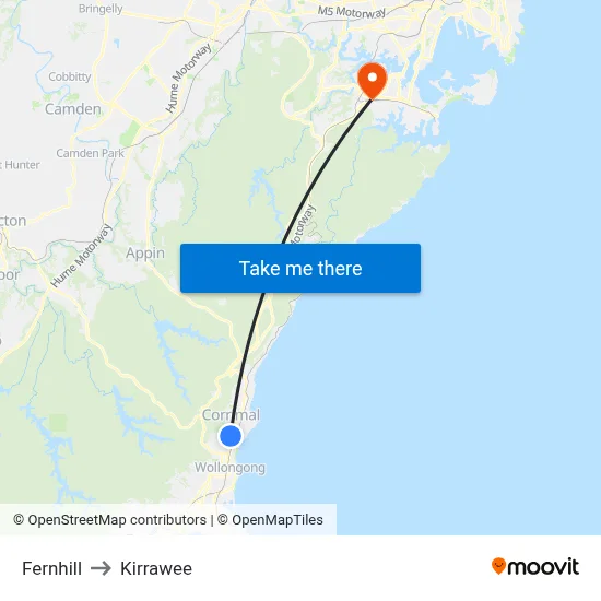 Fernhill to Kirrawee map