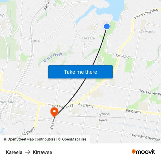 Kareela to Kirrawee map