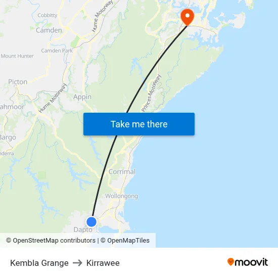 Kembla Grange to Kirrawee map