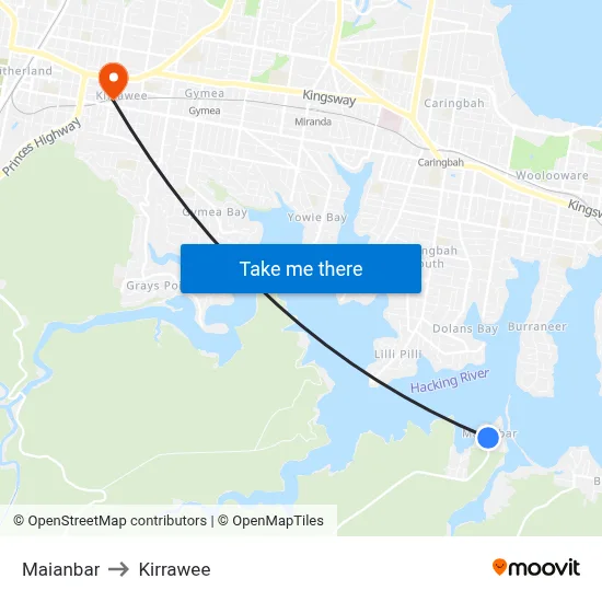 Maianbar to Kirrawee map