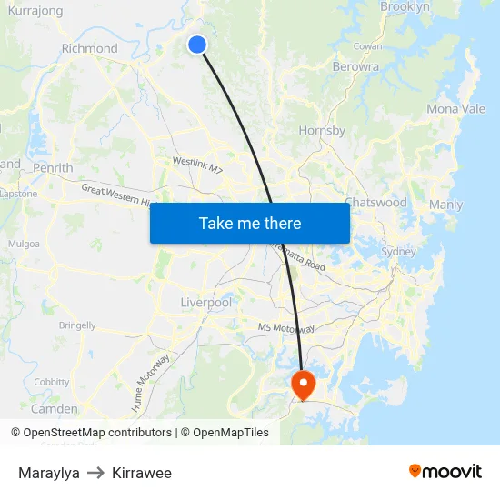 Maraylya to Kirrawee map