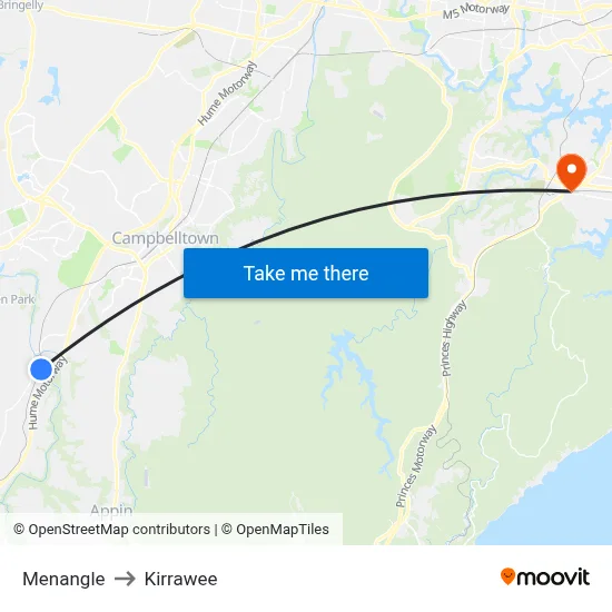 Menangle to Kirrawee map