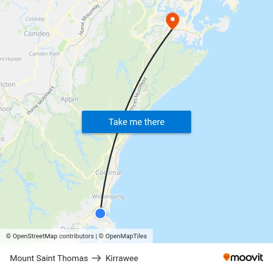 Mount Saint Thomas to Kirrawee map