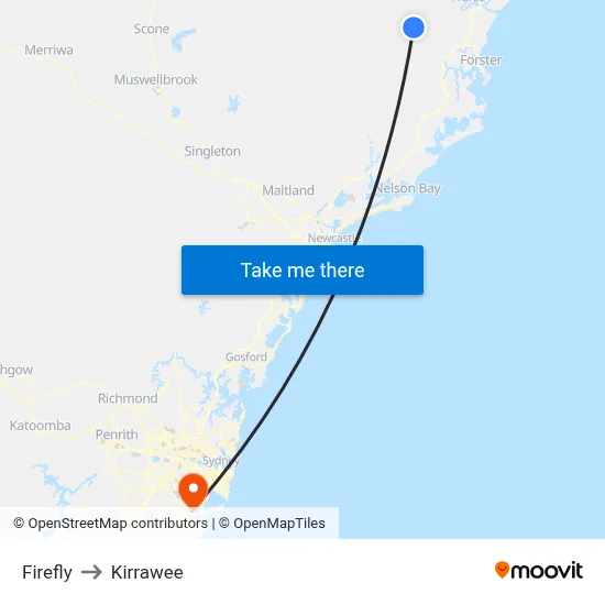 Firefly to Kirrawee map