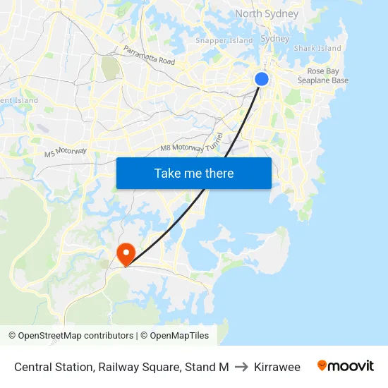 Central Station, Railway Square, Stand M to Kirrawee map