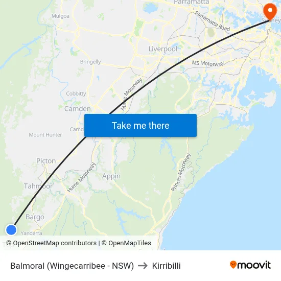 Balmoral (Wingecarribee - NSW) to Kirribilli map