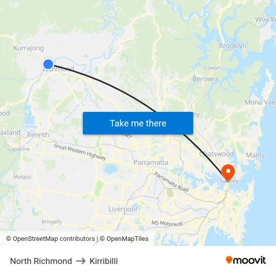 North Richmond to Kirribilli map