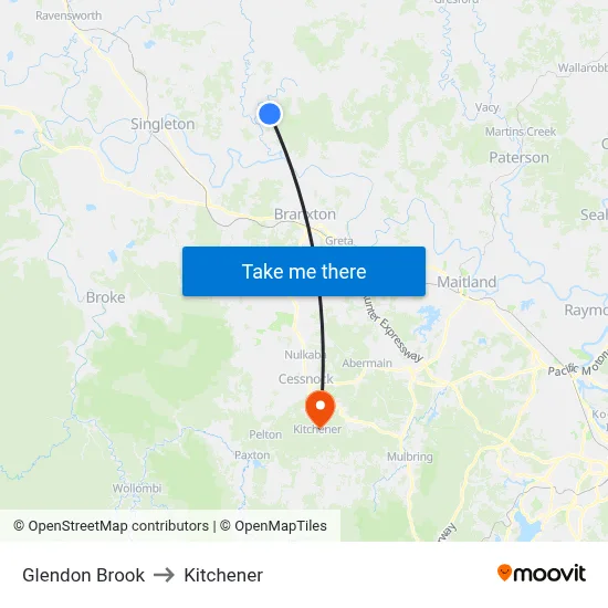 Glendon Brook to Kitchener map