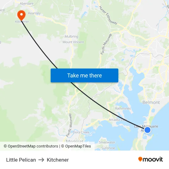 Little Pelican to Kitchener map