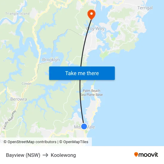 Bayview (NSW) to Koolewong map