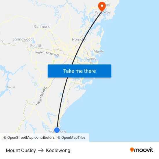 Mount Ousley to Koolewong map