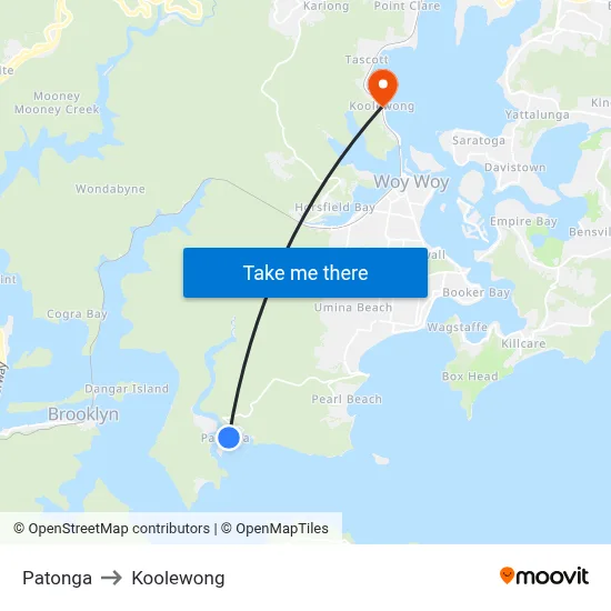 Patonga to Koolewong map