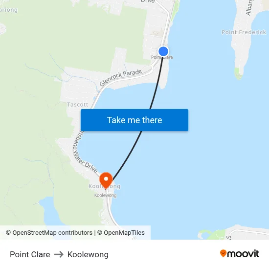 Point Clare to Koolewong map
