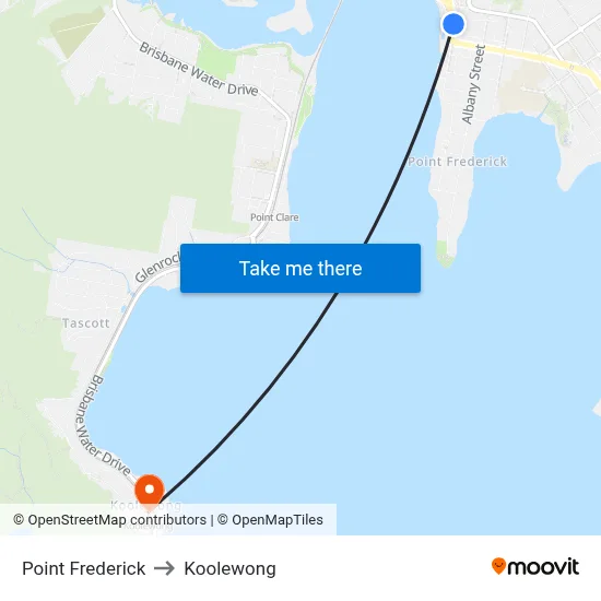 Point Frederick to Koolewong map