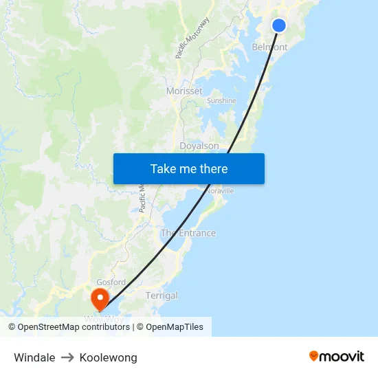 Windale to Koolewong map