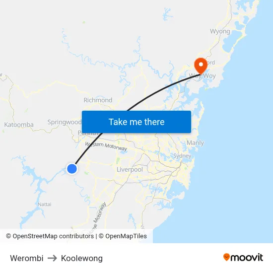 Werombi to Koolewong map