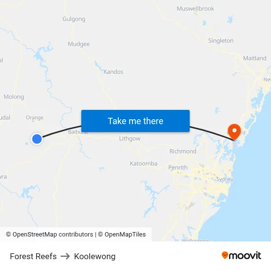 Forest Reefs to Koolewong map
