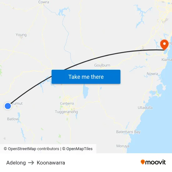 Adelong to Koonawarra map