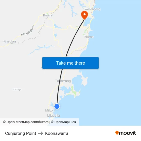 Cunjurong Point to Koonawarra map