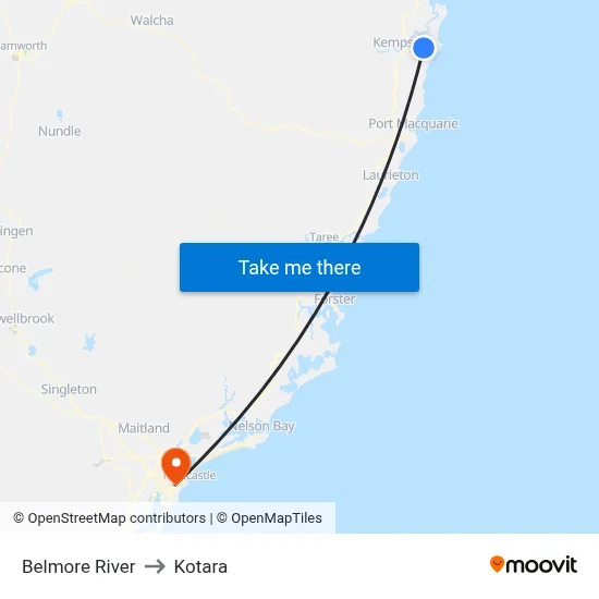 Belmore River to Kotara map