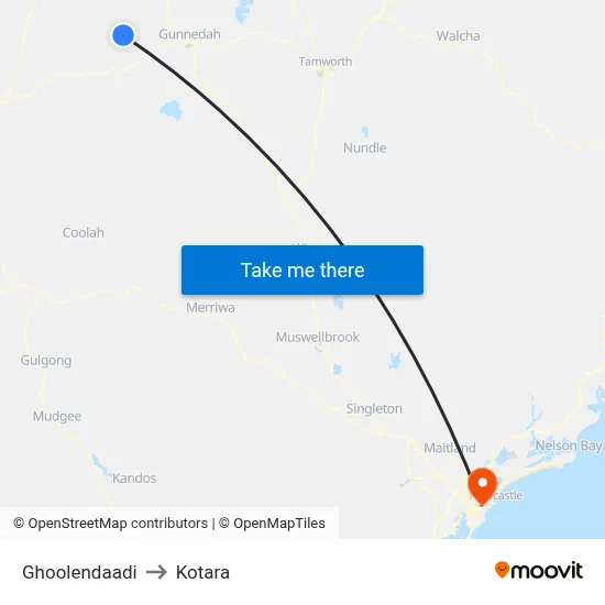 Ghoolendaadi to Kotara map