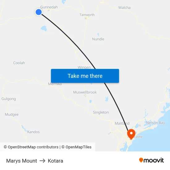 Marys Mount to Kotara map