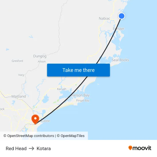 Red Head to Kotara map