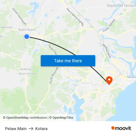 Pelaw Main to Kotara map