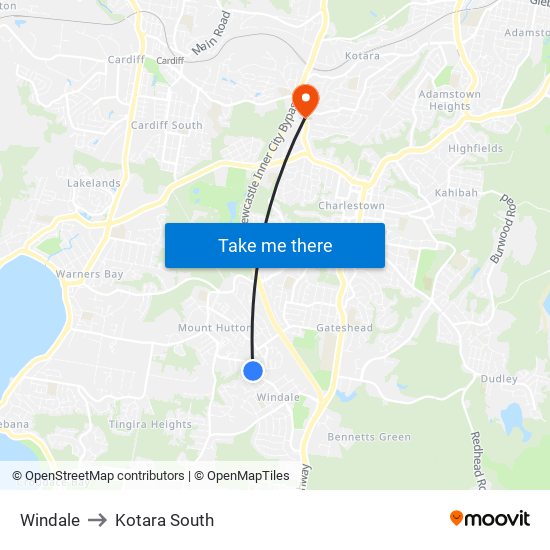 Windale to Kotara South map