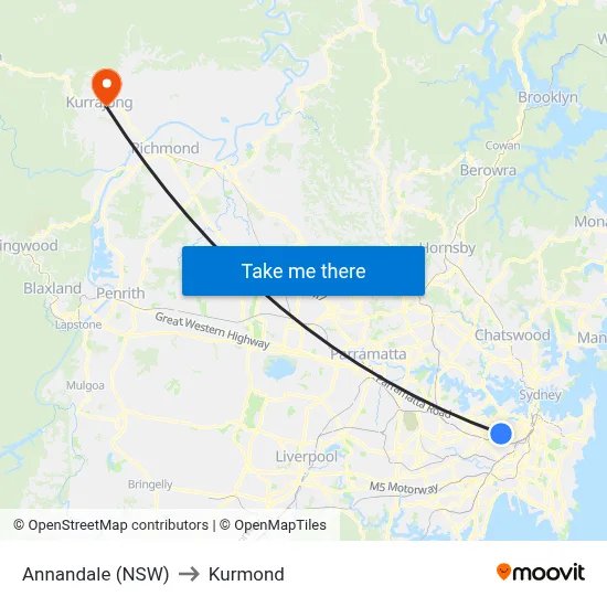 Annandale (NSW) to Kurmond map