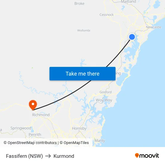 Fassifern (NSW) to Kurmond map