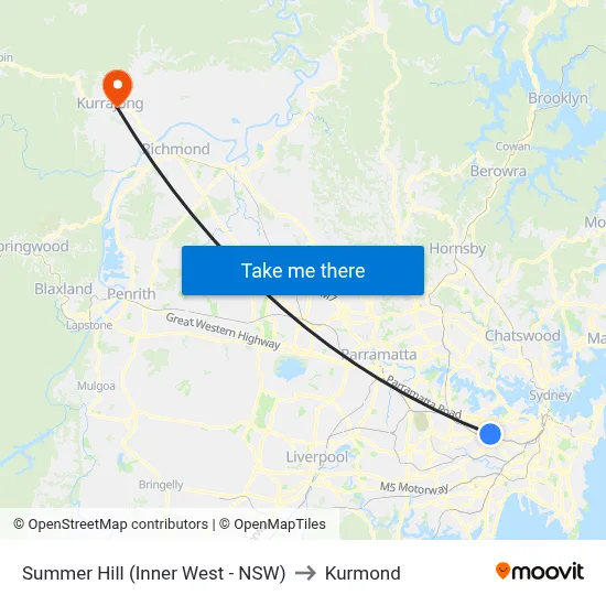 Summer Hill (Inner West - NSW) to Kurmond map