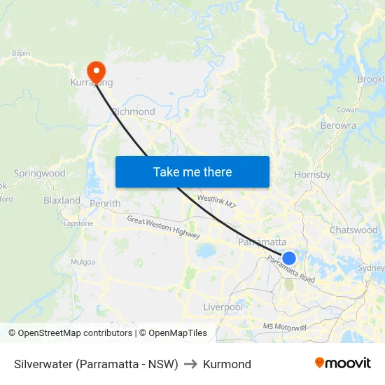 Silverwater (Parramatta - NSW) to Kurmond map