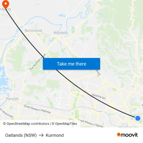 Oatlands (NSW) to Kurmond map