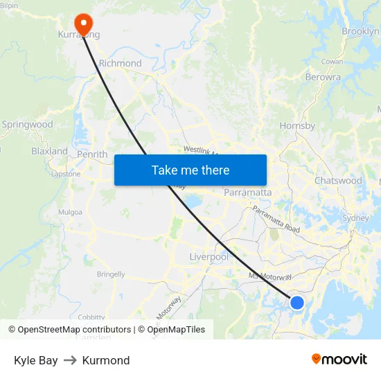 Kyle Bay to Kurmond map
