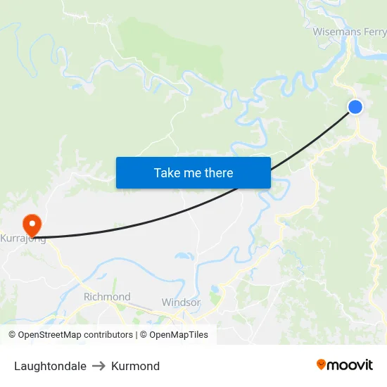 Laughtondale to Kurmond map