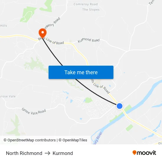 North Richmond to Kurmond map
