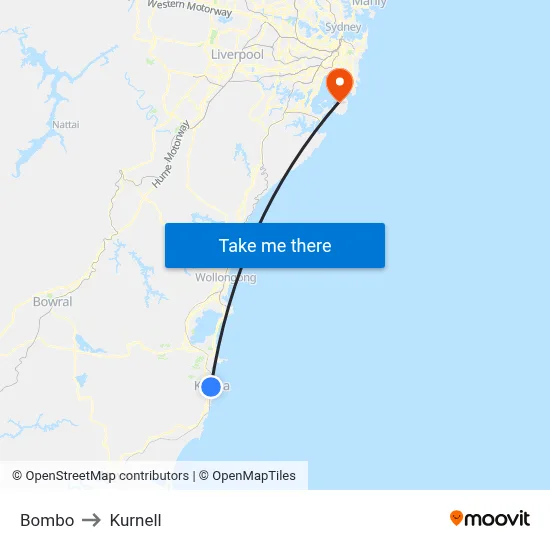 Bombo to Kurnell map
