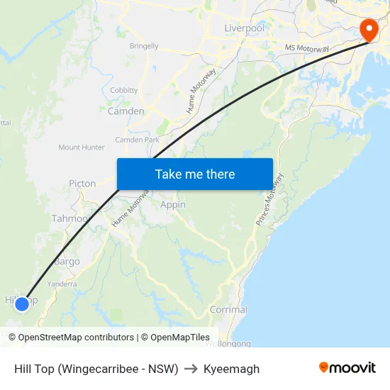 Hill Top (Wingecarribee - NSW) to Kyeemagh map