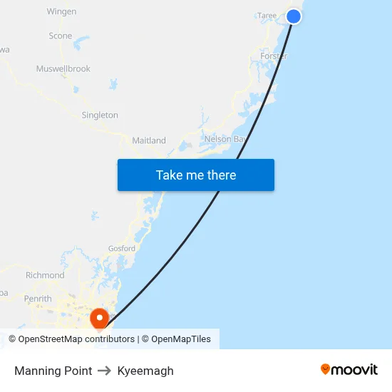 Manning Point to Kyeemagh map