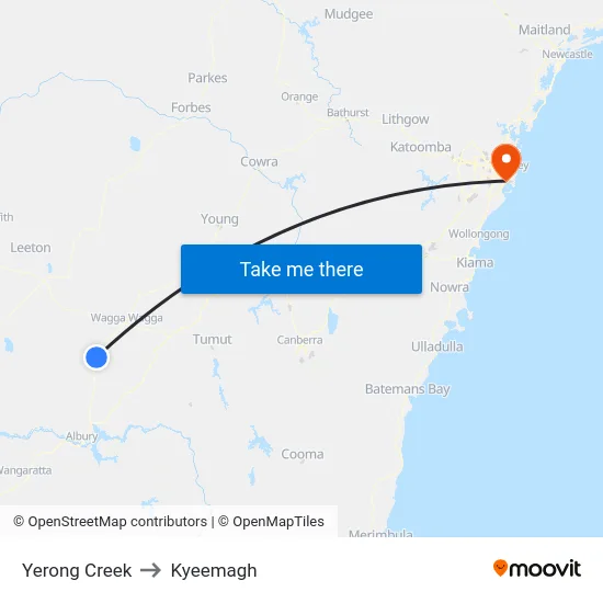 Yerong Creek to Kyeemagh map