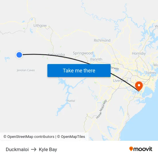 Duckmaloi to Kyle Bay map