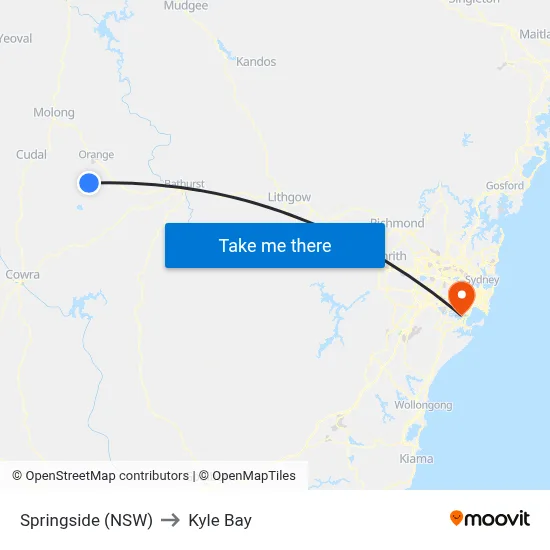 Springside (NSW) to Kyle Bay map