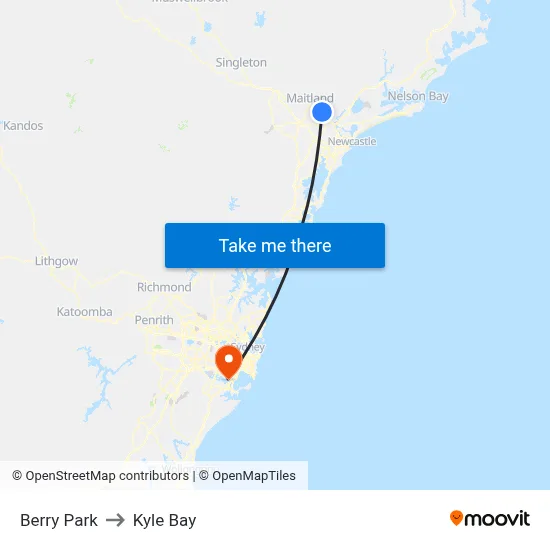 Berry Park to Kyle Bay map