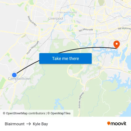 Blairmount to Kyle Bay map