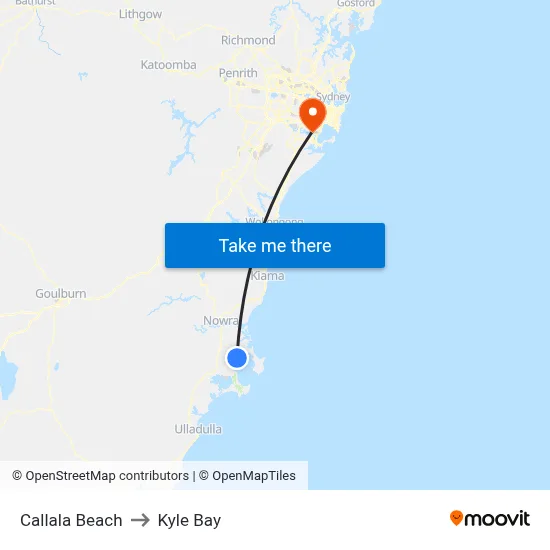 Callala Beach to Kyle Bay map